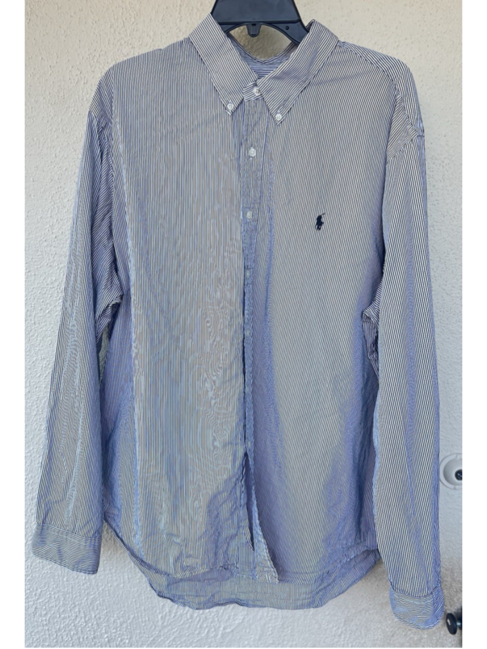 Ralph Lauren Shirt Men’s Size 3XL Blue White Striped Button Down Classic Prep